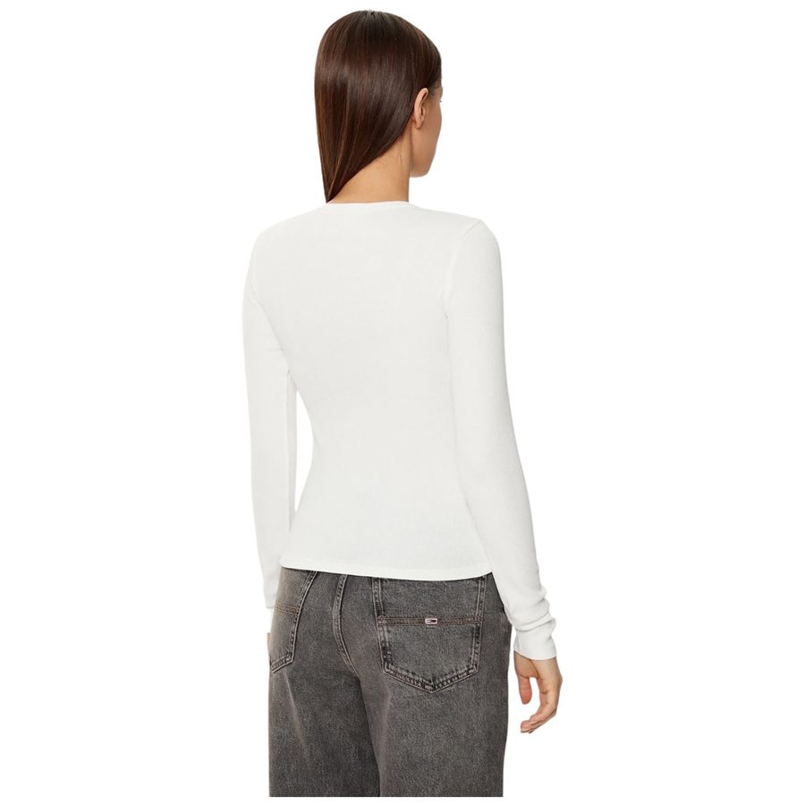 T-shirt Slim Essential a maniche lunghe da donna Tommy Jeans | DW0DW17387YBL